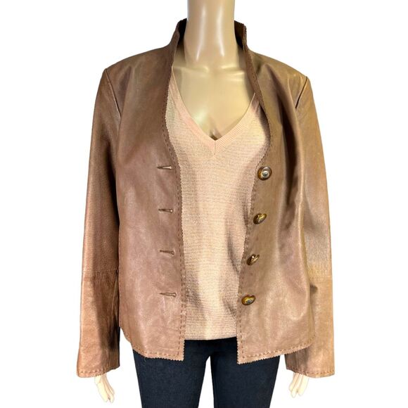 Vintage Womens Leather Jacket Western Brown Country Clothing Company Medium - Picture 3 of 15